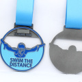 Round Gold Embossed Sport Hollow Custom Metal Swimming Medal